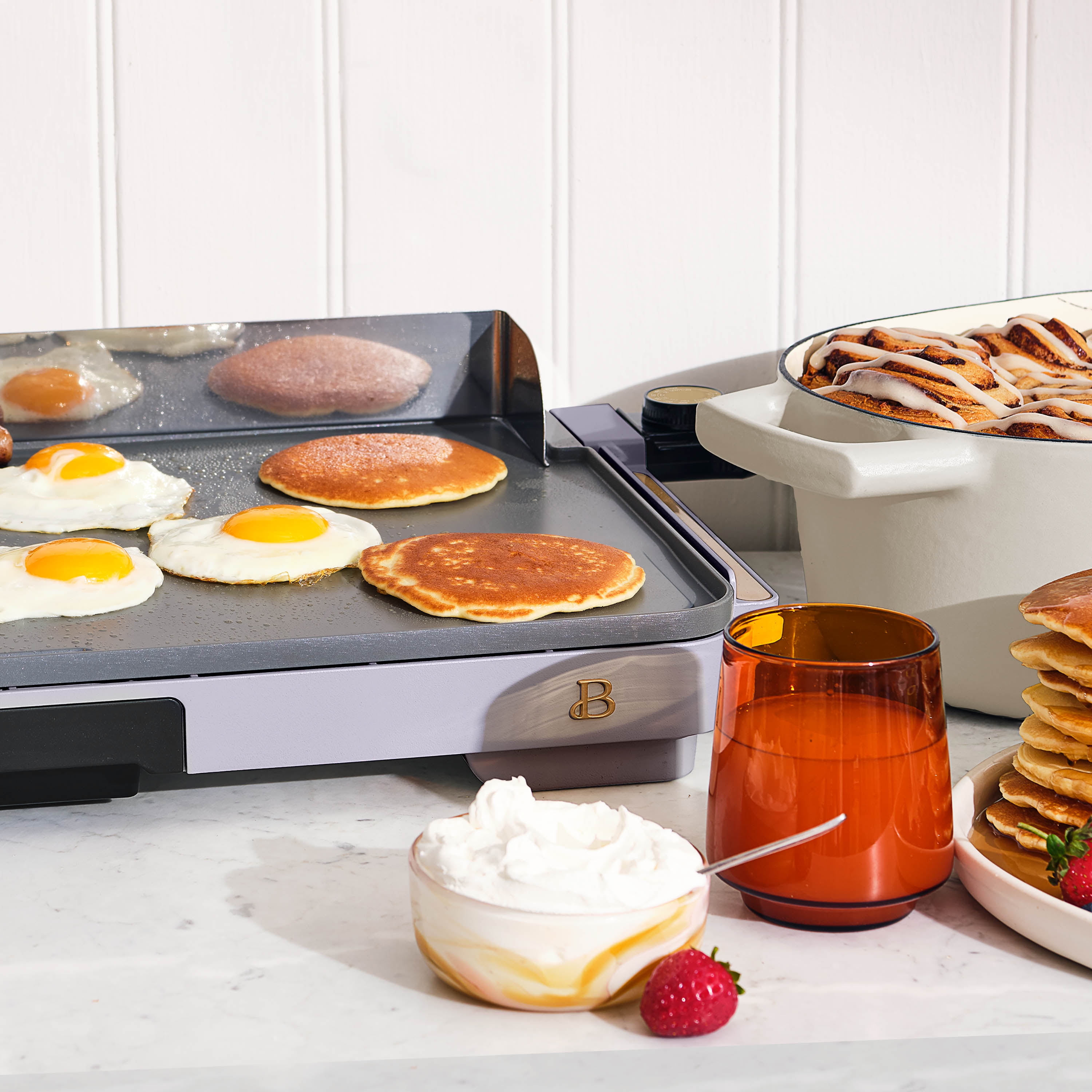 Beautiful XL Electric Griddle 12" x 22," Non-stick, Lavender by Drew Barrymore