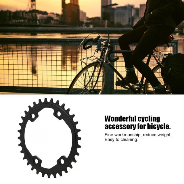 Plato de Bicicleta, Disco de Diente Positivo y Negativo de un Solo Disco de aleación de Aluminio BCD 96MM para M8000/M9000 32T, 34T, 36T(17 * 17 * 2cm-34T) Amonsee No