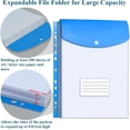 thumbnail image 2 of ASKITO 6 Pack Binder Pockets with 11 Holes & Snap Closure, Expandable Plastic Envelope Folders for 2/3/4 Ring Binders,  High-Capacity Storage for A4 Documents, Homework & Office Supplies, 2 of 9