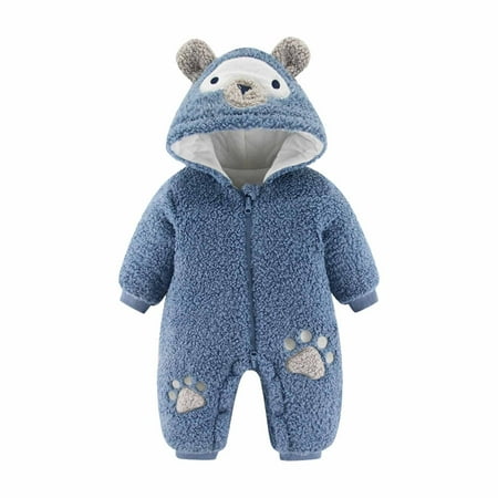 

Vikakiooze Autumn Winter Infant Toddler Baby Long Sleeve Animal Ear Hooded Romper Zipper Jumpsuit
