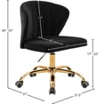 thumbnail image 6 of Scranton & Co Contemporary Velvet Swivel Adjustable Office Chair in Black, 6 of 6