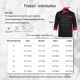 thumbnail image 7 of IEFIEL Mens Chef Shirt Kitchen Work Uniform Chef Cook Coat Hotel Jacket Canteen Cake Shop Costume Black 4XL, 7 of 7