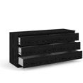 thumbnail image 5 of Kingfisher Lane Contemporary 6 Drawer Wood Double Dresser in Black Woodgrain, 5 of 10