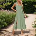 thumbnail image 2 of DHFJKG Dresses For Women 2026 Summer Wedding Guest Dress Sleeveless Square Neck Maxi Sundresses Side Slit Formal Stylish Dresses, 2 of 4