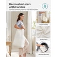 thumbnail image 4 of SONGMICS Cesto para la Ropa Sucia con Tapa, Cesto para Ropa de 130 L con 2 Bolsas Forradas Extraíbles, 6 Bolsas de Malla, Cesto de Mimbre para la Ropa sucia, Cesto Doble para la Ropa para el Baño, 13, 4 of 5
