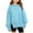 Light Blue, variant on Tumotour Pullover Sweatshirts For Girls Long Sleeve Crew Neck Side Slit Short Front Long Back Hem Drop Shoulder Tunic Tops Casual Solid Color Loose Fit Lightweight Kids Cute Sweatshirts