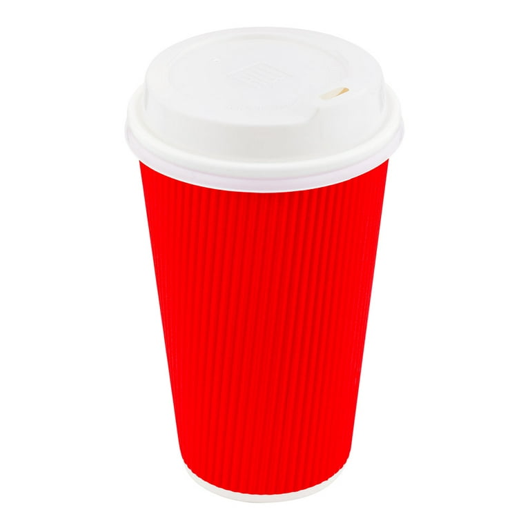 White Plastic Coffee Cup Lid - Fits 8, 12 and 16 oz - 500 count box