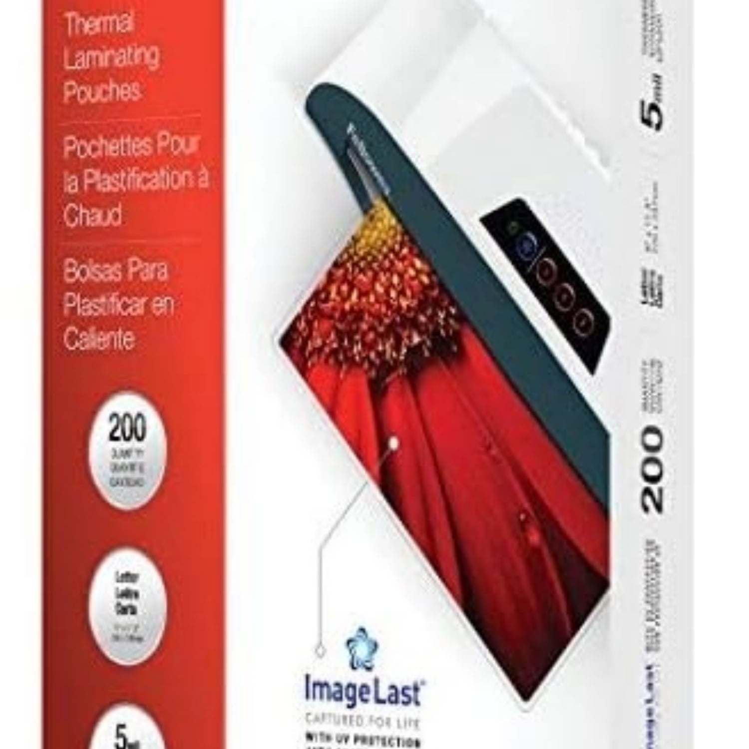 Thermal Laminating Pouches, ImageLast, Jam Free, Letter Size, 5 Mil, 200 Pack