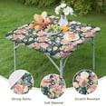 thumbnail image 4 of Pioneer Flower Floral Print Pattern Square Fitted Tablecloth with Elastic Edge,Square Table Cover,Washable Elastic Table Cover for Home Kitchen Party Decor 34"x34", 4 of 6