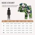 thumbnail image 4 of Fuzoiu Skull and Palm Leaves Print Women's Long-Sleeved Pajama,Lounge Button Down Nightwear,Womens Notch Collar Pajama Set-Medium, 4 of 7
