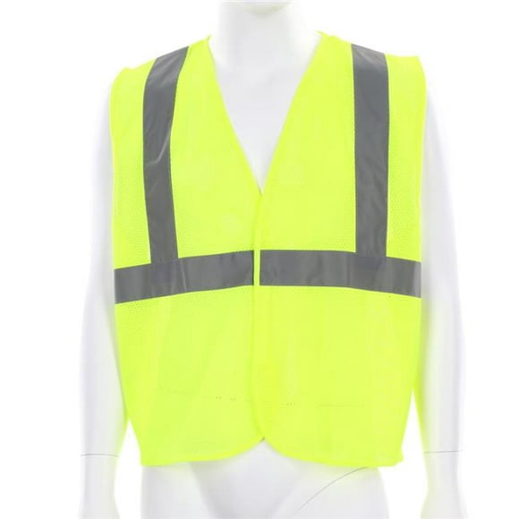 MCR Safety MCR-V2CL2MLM Class 2 Mesh Safety Vest&#44; Lime - Medium