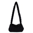 thumbnail image 1 of Bolso de mano con diseño de corazón de felpa suave y cálido para mujer, bolso con cremallera para la axila (A negro) Tmvgtek Oficina Multiescena Multifunción, 1 of 9