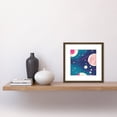 thumbnail image 2 of Vibrant Cosmos Planets Stars Outer Space Blue Pink Illustration Painting Square Wooden Framed Wall Art Print Picture 8X8 Inch, 2 of 4