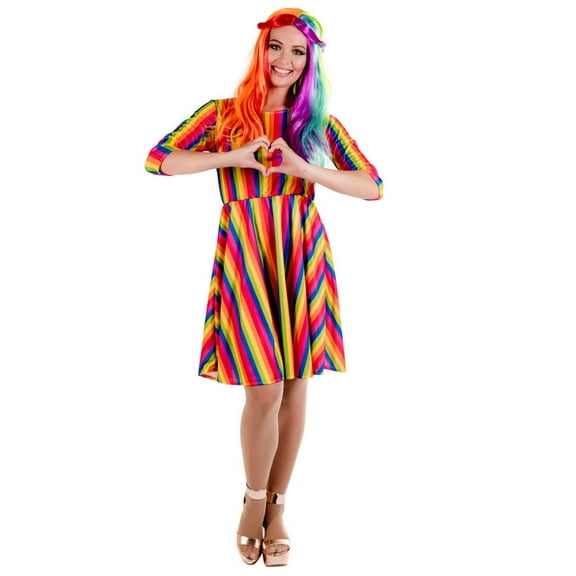 Fun Shack Rainbow Dress Womens Halloween Costume For Womens Multicolored Medium
