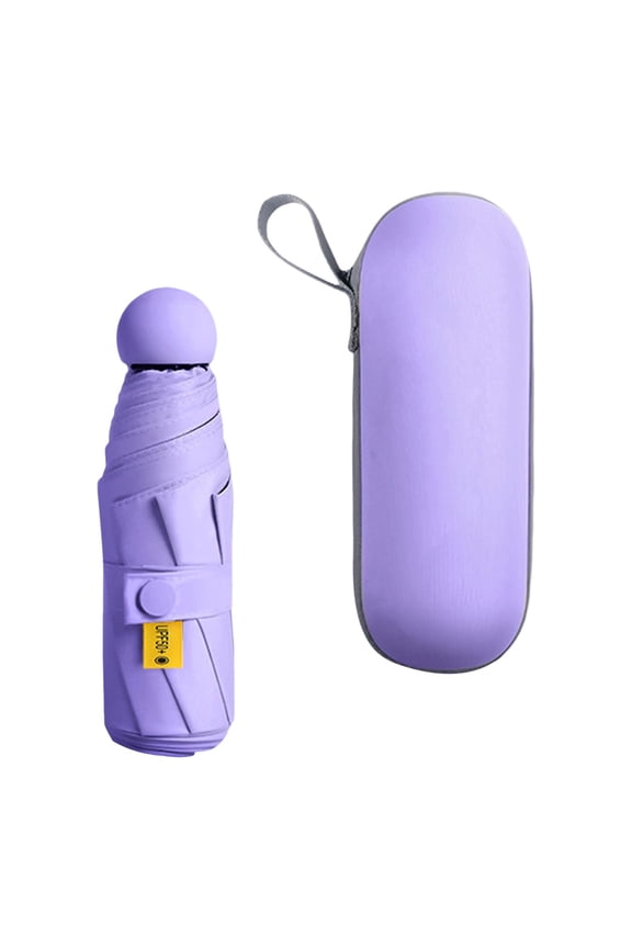 Sun Rain Umbrellas Lightweight Parasol Umbrella Umbrellas for Rain Windproof Violet with Case