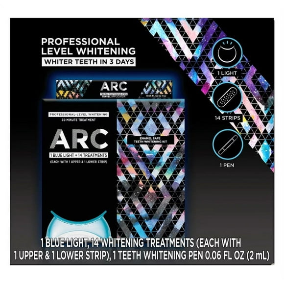 ARC Kit de Blanchiment des Dents Bleu Clair avec Stylo de Blanchiment des Dents ARC Bonus, 14 ct.