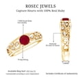 thumbnail image 6 of Rosec Jewels Natural Ruby Engagement Ring for Women - Vintage Inspired Ruby Diamond Ring - AAA Quality - with Jewelry Box, 10K Yellow Gold, US 3.00, 6 of 9