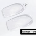 thumbnail image 1 of 1CM 3CM Invisible Height Increase Insoles Silicone Gel Heel Lifting Inserts Transparent Foot Care Protector Elastic Shoe Inserts Women1cm, 1 of 6