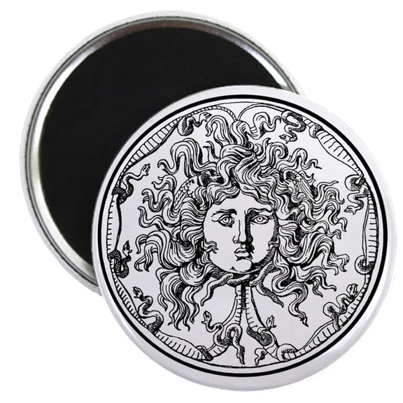 CafePress - Medusa Magnet - 2.25" Round Magnet, Refrigerator Magnet, Button Magnet Style