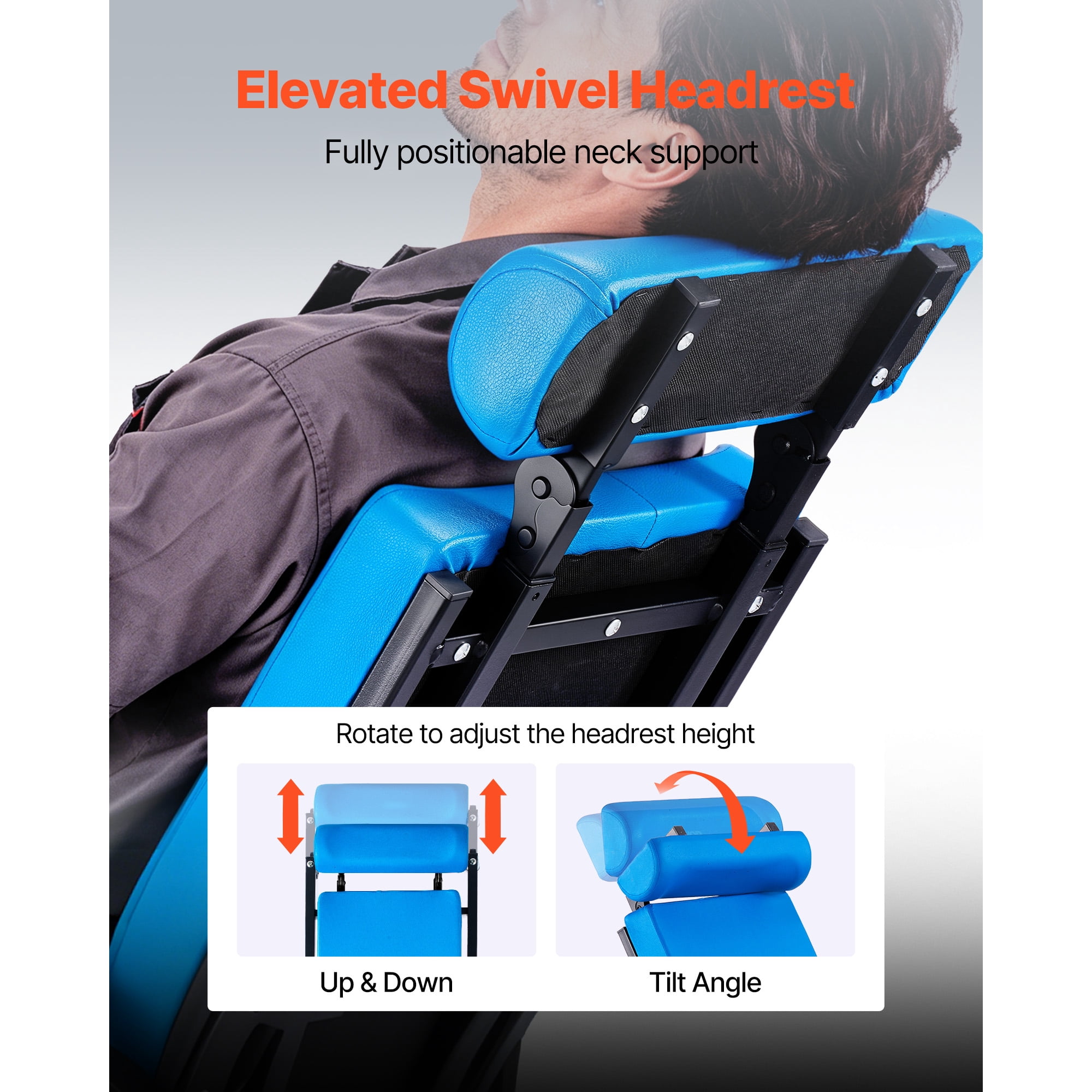 KFFKFF 48 in Adjustable Height Mechanic Creeper, 570 lbs Capacity Rolling Garage Seat with Backrest & Headrest, Cushioned Chair for Vehicle and Aircraft Maintenance