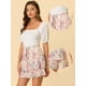 thumbnail image 2 of Allegra K Minifalda A Capas De Gasa Con Estampado Floral Para Mujer Rosa XL, 2 of 4
