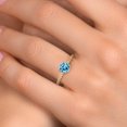 thumbnail image 4 of Gem Stone King 14K Two Tone Gold Swiss Blue Topaz and Lab Grown Diamond Engagement Ring for Women | 1.36 Cttw | Round 6.5MM | Gemstone November Birthstone | Size 5, 4 of 6