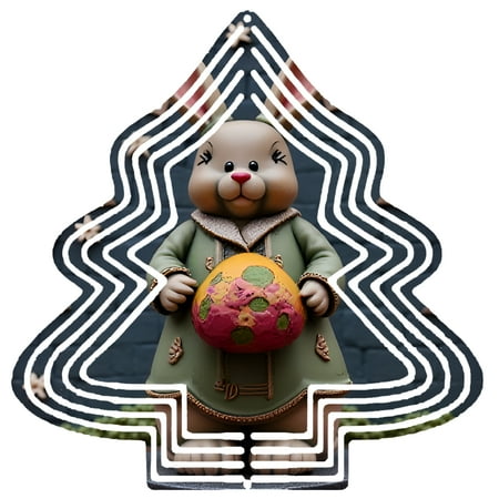 Metal Hanging Christmas Tree Wind Decorations – Stylish Garden Spinners with Concentric Line Design for Yard and Garden Charm Metal Hanging Christmas Tree Wind Decorations – Stylish Garden Spinners with Concentric Line Design for Yard and Garden Charm