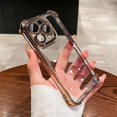 thumbnail image 1 of Luxury Transparent Shockproof Phone Case For iPhone 15 14 13 12 11 Pro Max Plus With Lens Protector Electroplate Bumper Cover, 1 of 7