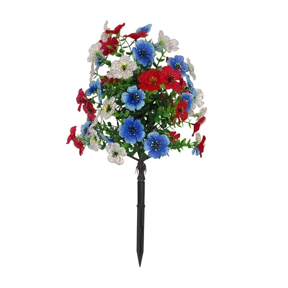 Guirlande de Vigne Suspendue Trompette de Matin Artificielle pour Extérieur Intérieur Patio Jardin Décoration de Clôture Fleurs Rouges Blanches et Bleues Fleurs Patriotiques Fleurs Patriotiques Artificielles