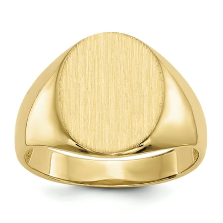 14k Yellow Gold 16.0x12.5mm Mens Signet Band Ring Size 10.00 Man For Dad Mens Valentines Day For Him