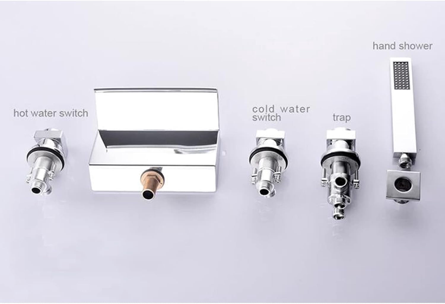 Waterfall Bath Faucets With Shower Brass Shower Mixer Faucet Set For Bathtub Chrome