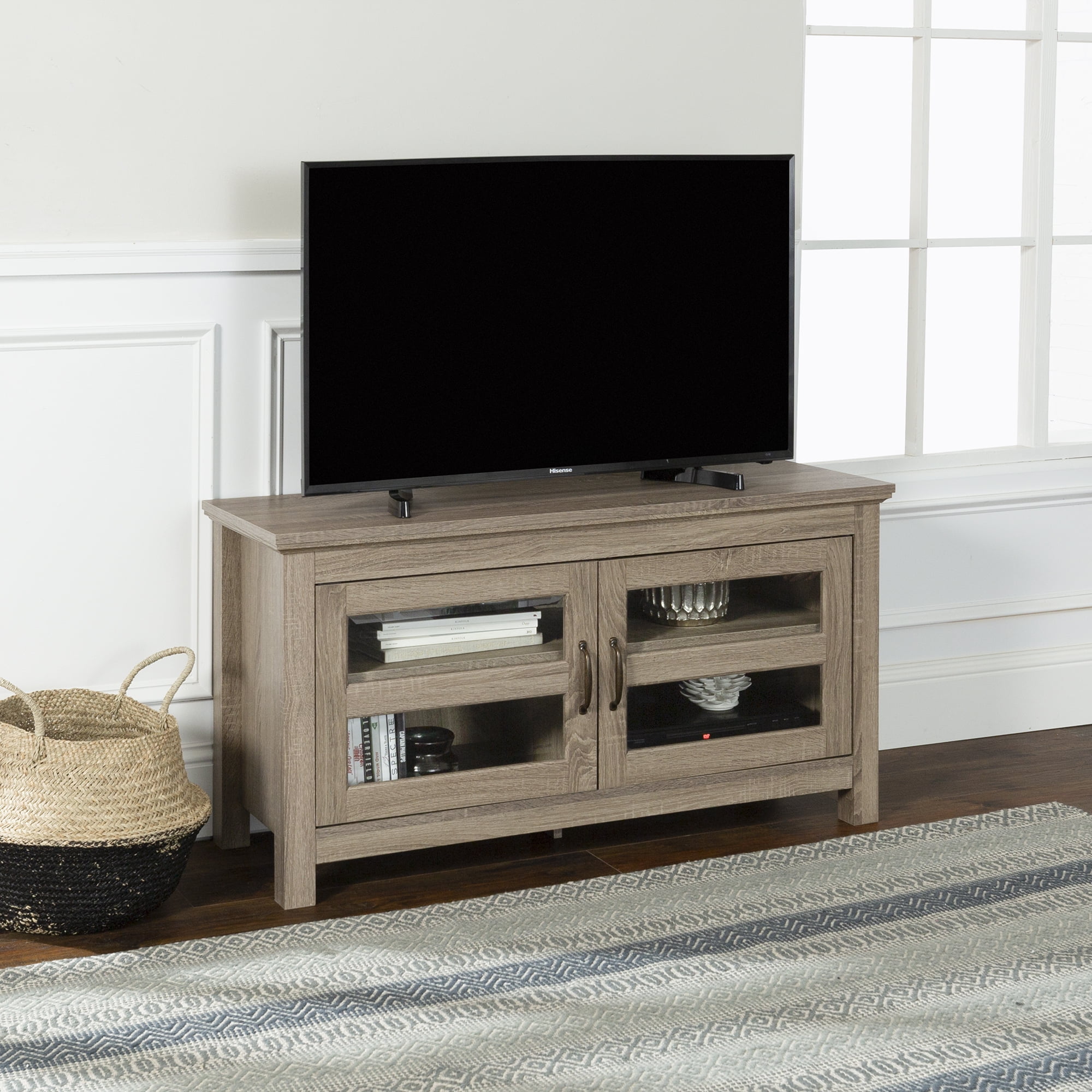 Walker Edison Driftwood Wood TV Stand for TVs up to 48"