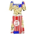 thumbnail image 4 of Retro Popcorn red stripes Sleeveless Dress Women's summer dress luxury women's party dress evening prom dresses korean style, 4 of 6