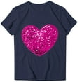 thumbnail image 2 of Rciityk Navy Women's Valentines Day T-Shirts Summer Casual Loose Short Sleeve Crew Neck T-Shirt Tops Cute Love Heart Printed Tee Shirt, 2 of 4