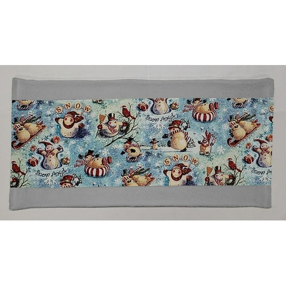 Christmas Snowman Terrycloth Bathmat (Gray)