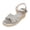 Silver, variant on Wedge Espadrilles for Women Open Toe Platform Sandals Glitter Rhinestone Mesh Band Ankle Strap Summer Heels Black Size 7