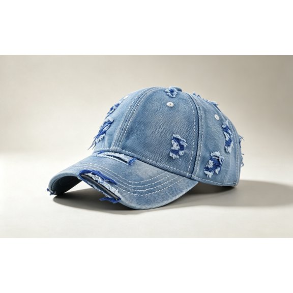 DOVACKA Ripped Trucker Baseball Cap for Men Women, Vintage Washed Cotton Adjustable Retro Fishing Sun Hat
