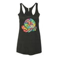 thumbnail image 2 of Wild Bobby Rainbow Painted I've Got The Whole World Dean Russo Design Inspirational/Christian Women Tri-Blend Racerback Tank Top, Vintage Black, Small, 2 of 6