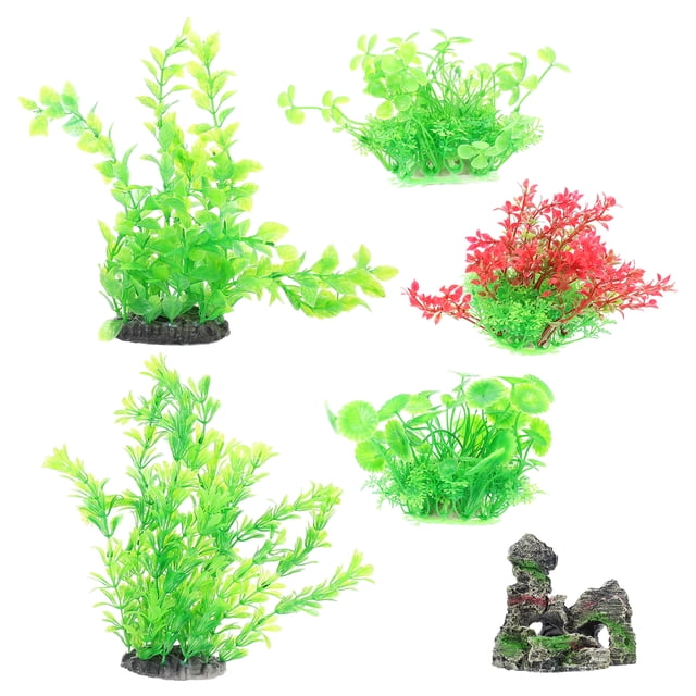 1 Set Aquatic Plant Set Aquarium Landscape Prop Fish Tank Mountain Set Aquarium Plants