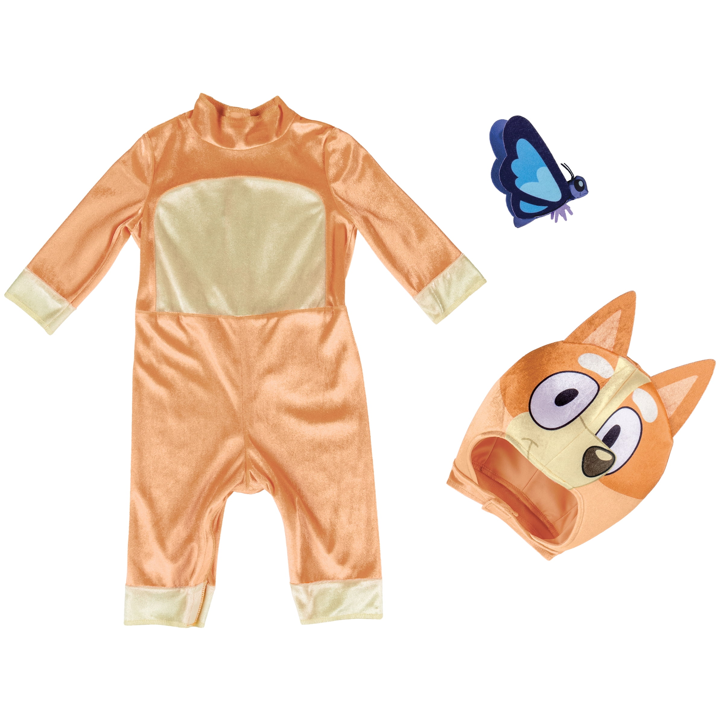 Bluey Bingo Halloween Costume for Children with Flappy Butterfly, Toddlers Size 2T, by Disguise