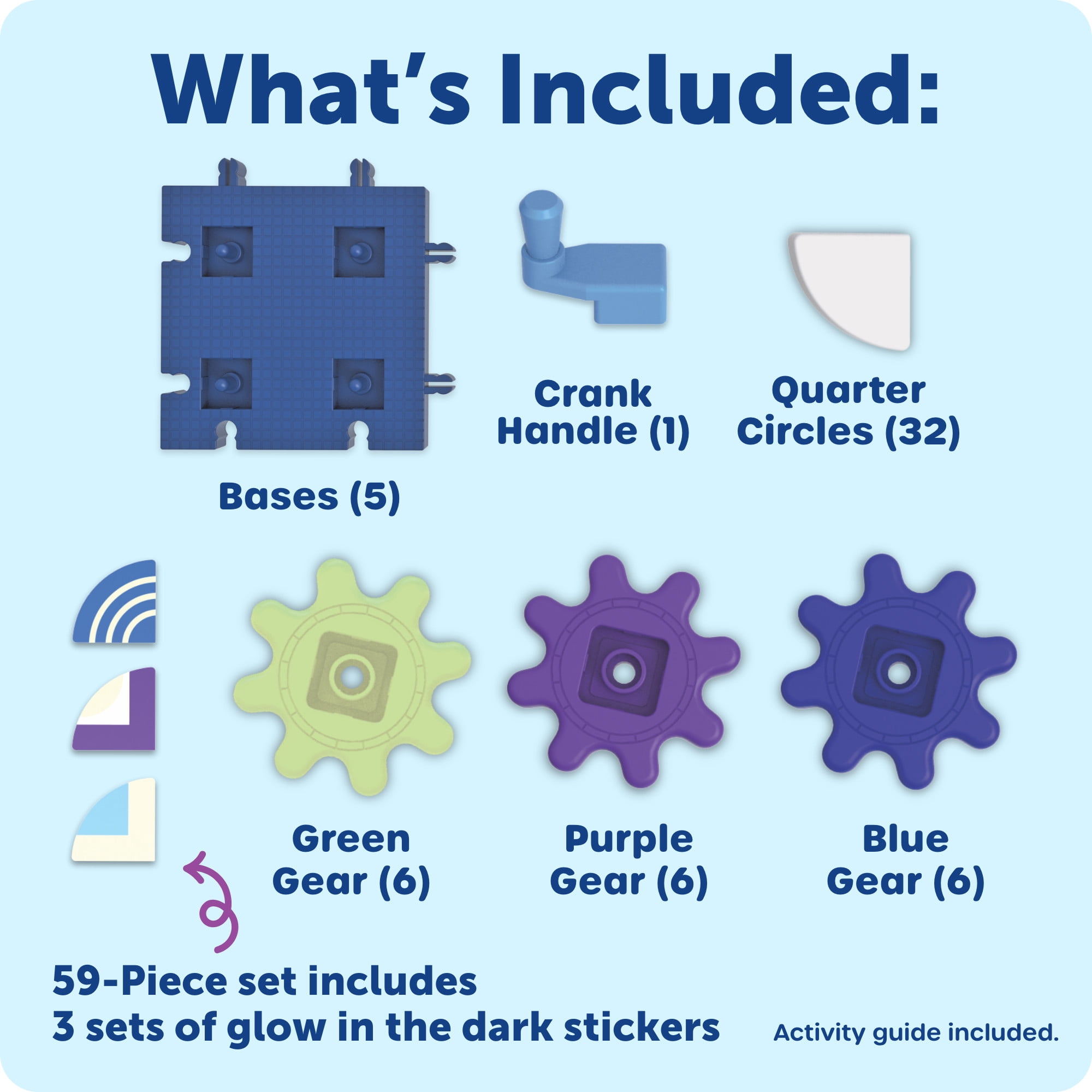 Learning Resources Glowing PatternGears -  Glow In The Dark Building Set,  Ages 4+