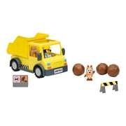 Bluey Dump Truck Play Vehicle with Exclusive Hard-Hat Bluey and Muddy Bingo, Toys for Kids 3-6 Years