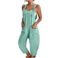 thumbnail image 4 of UDAUDU Womens Rompers Casual Dressy Jumpsuits Loose Fit Sleeveless Baggy Harem Pants Romper Jumpers Summer Outfits Mint Green L, 4 of 6