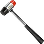 YIYITOOLS Double-Faced Soft Mallet, Hammer, Jewelry, Wood, Flooring Installation, Non Sparking Blow and Plastic Handle 35-mm, Red and Black Hammer Set Double Face