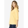 thumbnail image 3 of Roaman's Women's Plus Size Ultimate Keyhole V Neck Tee, 3 of 5