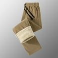 thumbnail image 2 of Mens Sherpa Lined Sweatpants Winter Warm Fleece Athletic Pants High Waist Drawstring Track Joggers Pants with Pockets Winter Clothing 2025, 2 of 3