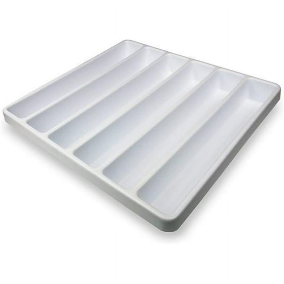 6 Compartment Drawer Organizer, White - Large