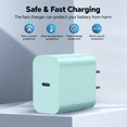 thumbnail image 2 of Charger Compatible for iPhone 18 17 16 15 Charger Fast Charging,2 Pack 20W USB C Charger Block with 6FT Type C Cable Compatible with iPhone Duo,18 Pro/18Pro Max,iPhone 17/16/15 Series,Green, 2 of 6