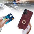 thumbnail image 4 of Fit for Samsung Galaxy A13 4G Case Card Pocket 360° Rotatable Ring Holder Kickstand, Shockproof Drop Resistant PU Leather Soft TPU Back Protective Phone Case For Samsung Galaxy A13 4G, Winered, 4 of 8