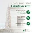 thumbnail image 5 of Home Heritage 5' 100 LED Pre-Lit Artificial Christmas Tinsel Tree, White, 5 of 11